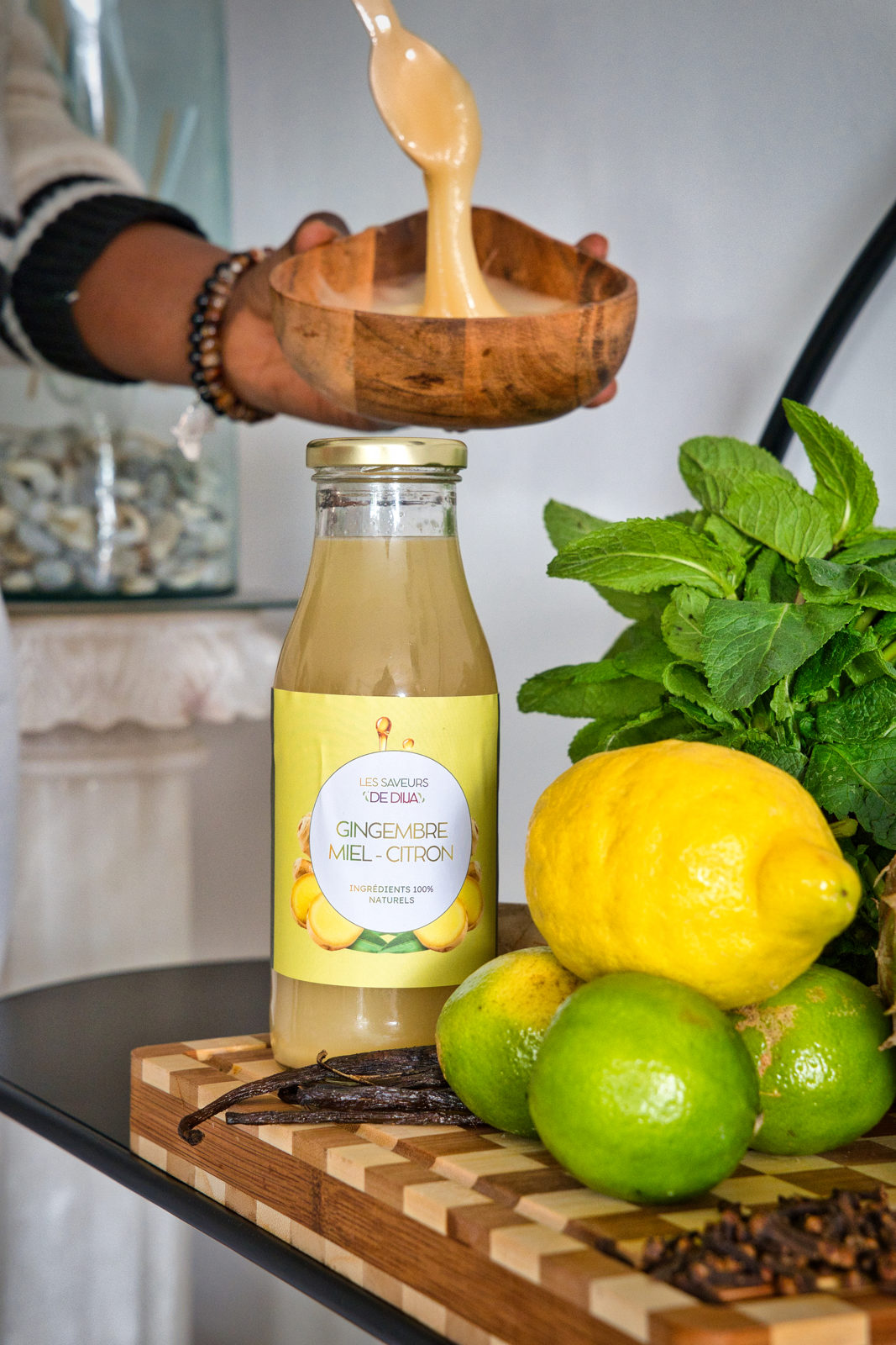 Jus de Gingembre au Miel et Citron